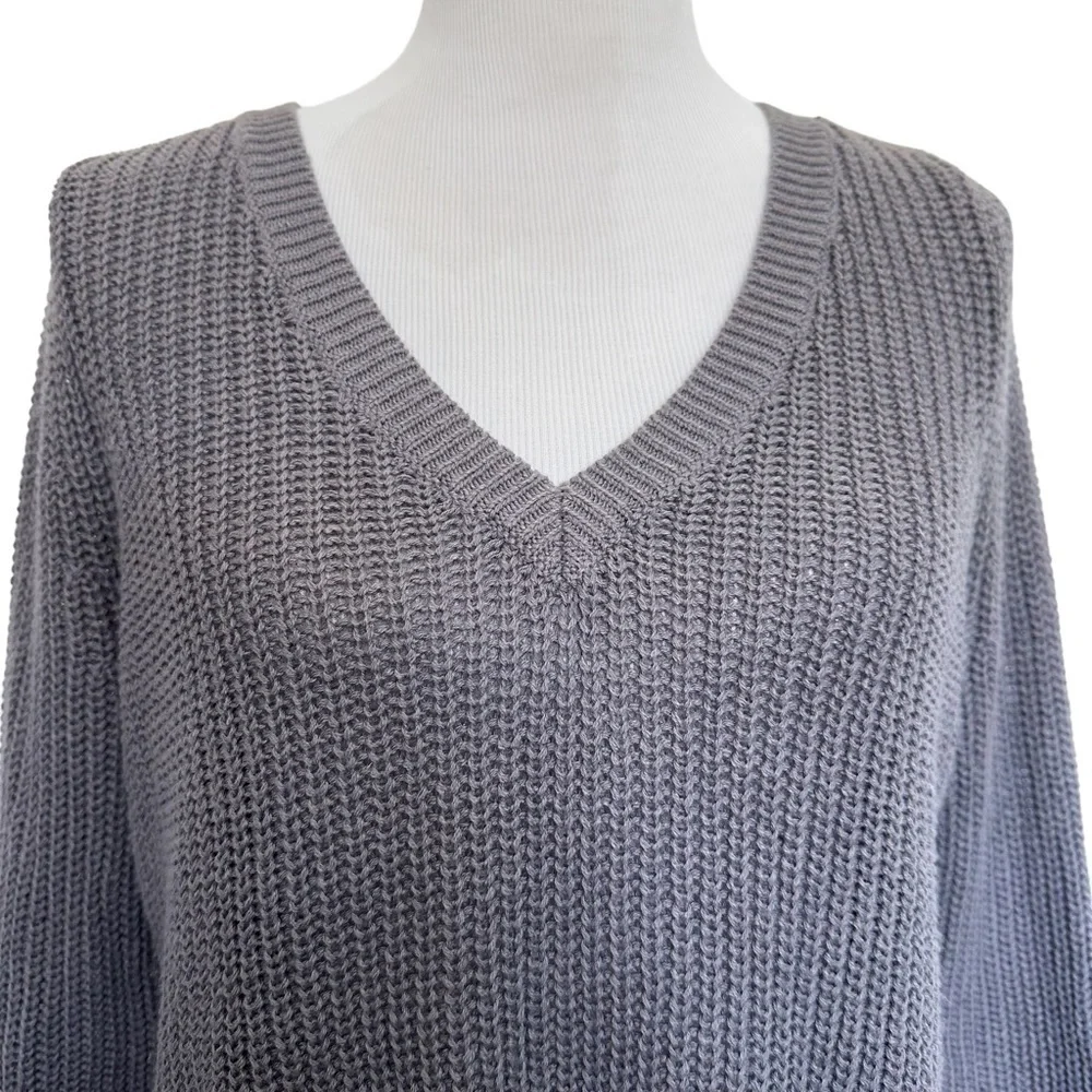 Torrid gray v-neck sweater.